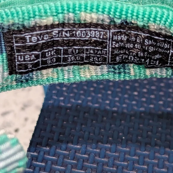Teva Blue Green Teal Original Universal Sandal Walking Hiking Gorp Women's 8 - Picture 7 of 8